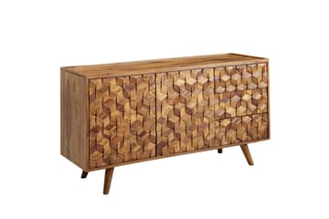 Sideboard Wohnling Massivt trä 3D kub-look front 138 cm Lantlig stil - Förvaring - Förvaringsmöbler - Sideboard & skänk