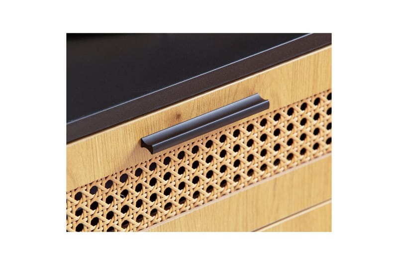 Sideboard Wohnling Melaminbelagd MDF 80 cm 2 dörrar 2 lådor med wienerflätning modern - Förvaring - Förvaringsmöbler - Sideboard & skänk