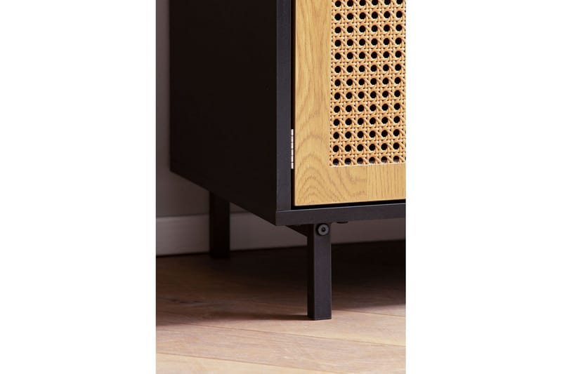 Sideboard Wohnling Melaminbelagd MDF 80 cm 2 dörrar 2 lådor med wienerflätning modern - Förvaring - Förvaringsmöbler - Sideboard & skänk