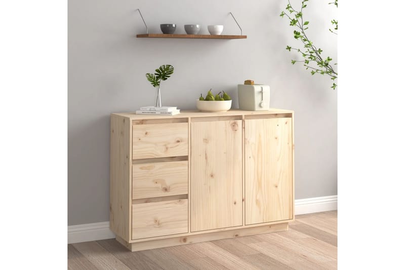 Skänk 111x34x75 cm massiv furu - Brun - Förvaring - Förvaringsmöbler - Sideboard & skänk