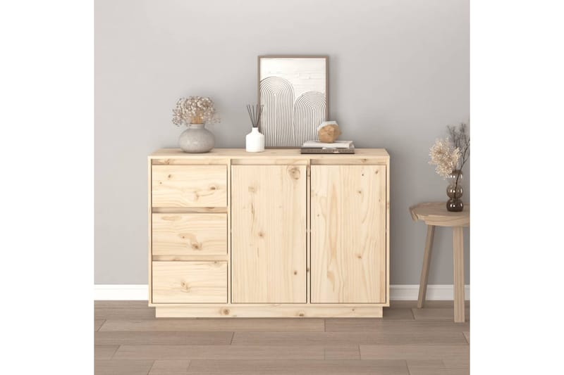 Skänk 111x34x75 cm massiv furu - Brun - Förvaring - Förvaringsmöbler - Sideboard & skänk