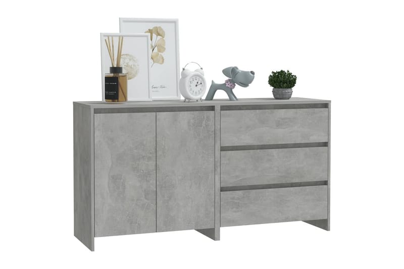 Skänk 2 delar betonggrå konstruerat trä - Betonggrå - Förvaring - Förvaringsmöbler - Sideboard & skänk