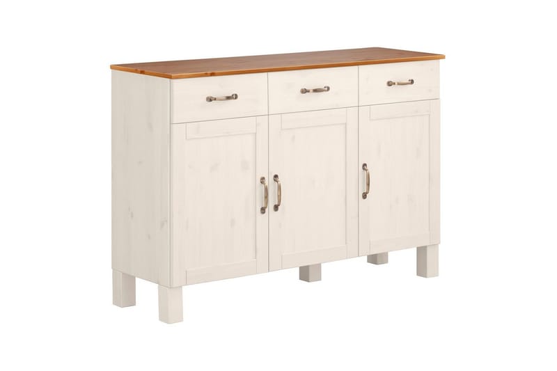 Skänk Alby 125x38x85 cm, Vit/Honung - 125x38x85 cm, Vit/Honung - Förvaring - Förvaringsmöbler - Sideboard & skänk