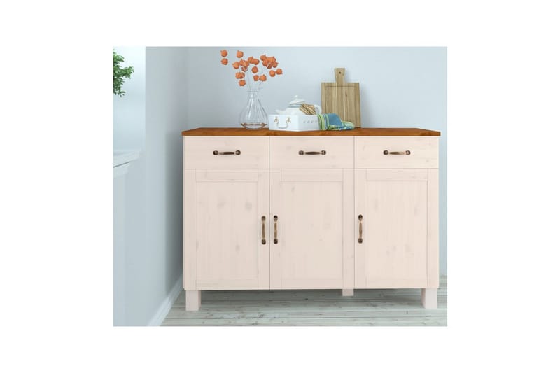 Skänk Alby 125x38x85 cm, Vit/Honung - 125x38x85 cm, Vit/Honung - Förvaring - Förvaringsmöbler - Sideboard & skänk