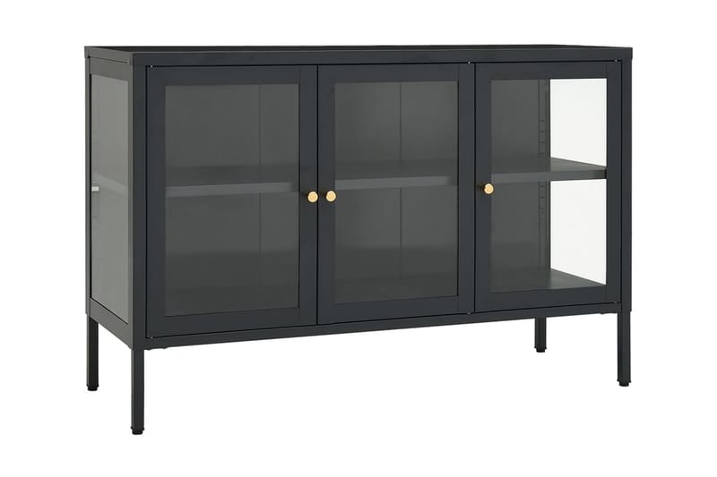 Skänk antracit 105x35x70 cm stål och glas - Antracit - Förvaring - Förvaringsmöbler - Sideboard & skänk