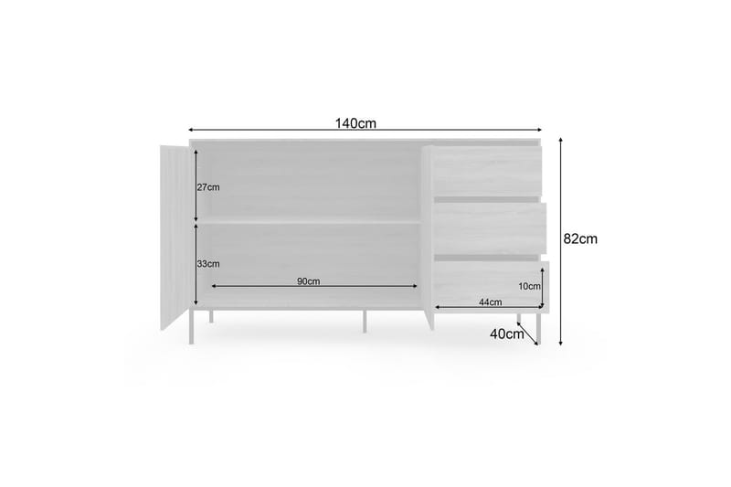 Skänk Bari 140x40x82 cm - 140x40x82 cm - Förvaring - Förvaringsmöbler - Sideboard & skänk