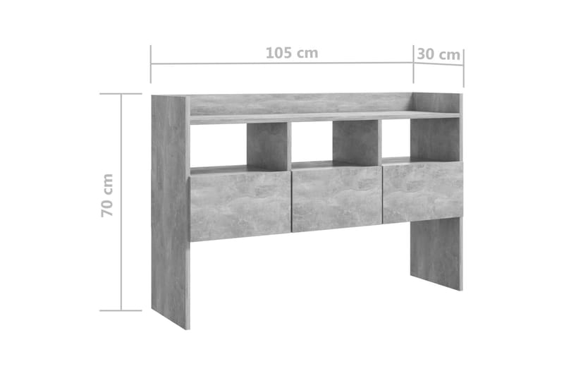 Skänk betonggrå 105x30x70 cm spånskiva - Grå - Sideboard & skänk