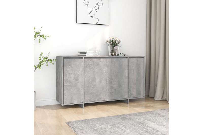 Skänk betonggrå 135x41x75 cm spånskiva - Betonggrå - Förvaring - Förvaringsmöbler - Sideboard & skänk