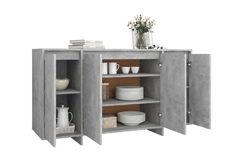 Skänk betonggrå 135x41x75 cm spånskiva - Betonggrå - Förvaring - Förvaringsmöbler - Sideboard & skänk