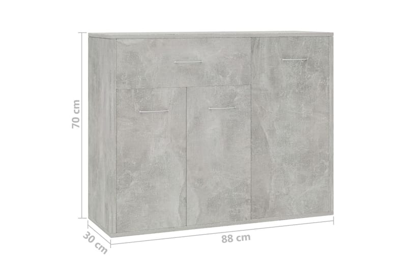 Skänk betonggrå 88x30x70 cm spånskiva - Betonggrå - Sideboard & skänk