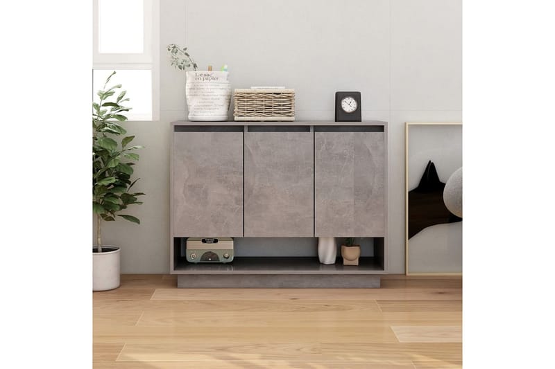 Skänk betonggrå 97x31x75 cm spånskiva - Betonggrå - Förvaring - Förvaringsmöbler - Sideboard & skänk