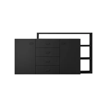 Skänk Bota 2 dörrar med 4 lådor - Svart supermatt - Förvaring - Förvaringsmöbler - Sideboard & skänk