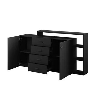Skänk Bota 2 dörrar med 4 lådor - Svart supermatt - Förvaring - Förvaringsmöbler - Sideboard & skänk