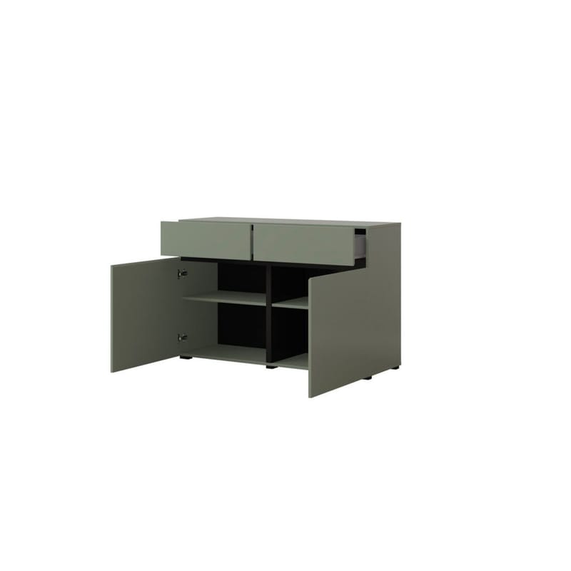 Skänk Cross 2 dörrar med 2 lådor - Grön - Svart - Förvaring - Förvaringsmöbler - Sideboard & skänk