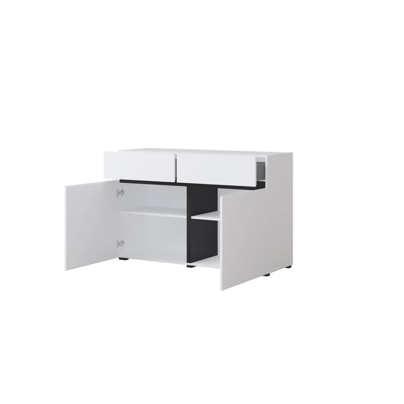 Skänk Cross 2 dörrar med 2 lådor - Vit - Svart - Förvaring - Förvaringsmöbler - Sideboard & skänk