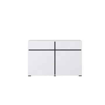 Skänk Cross 2 dörrar med 2 lådor - Vit - Svart - Förvaring - Förvaringsmöbler - Sideboard & skänk