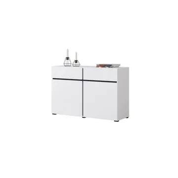 Skänk Cross 2 dörrar med 2 lådor - Vit - Svart - Förvaring - Förvaringsmöbler - Sideboard & skänk