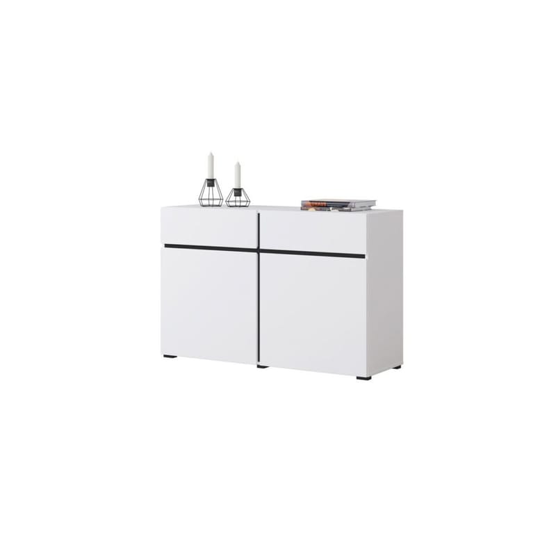Skänk Cross 2 dörrar med 2 lådor - Vit - Svart - Förvaring - Förvaringsmöbler - Sideboard & skänk