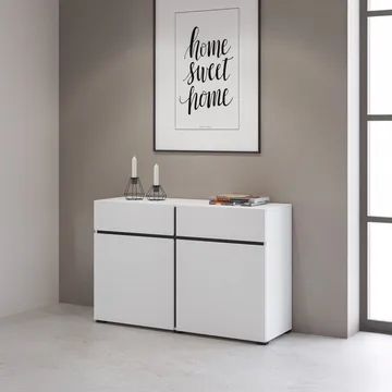 Skänk Cross 2 dörrar med 2 lådor - Vit - Svart - Förvaring - Förvaringsmöbler - Sideboard & skänk