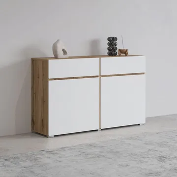 Skänk Cross 2 dörrar med 2 lådor - Vit - Förvaring - Förvaringsmöbler - Sideboard & skänk