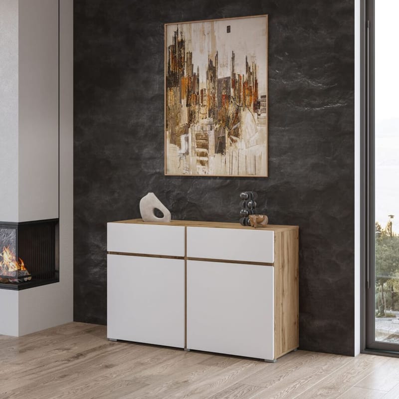 Skänk Cross 2 dörrar med 2 lådor - Vit - Förvaring - Förvaringsmöbler - Sideboard & skänk