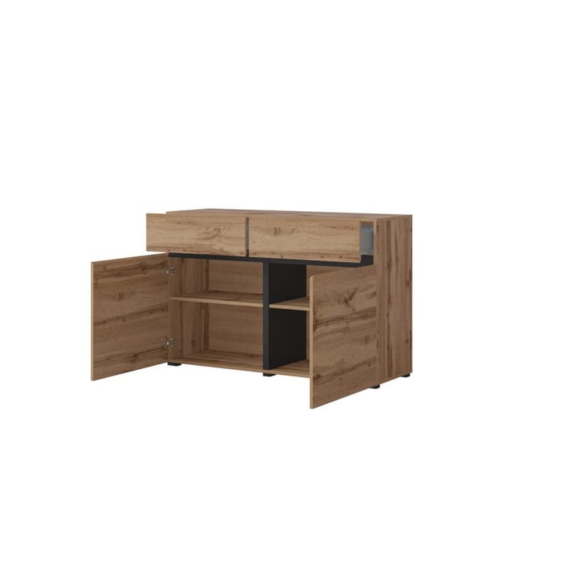 Skänk Cross 2 dörrar med 2 lådor - Wotan Ek - Svart - Förvaring - Förvaringsmöbler - Sideboard & skänk