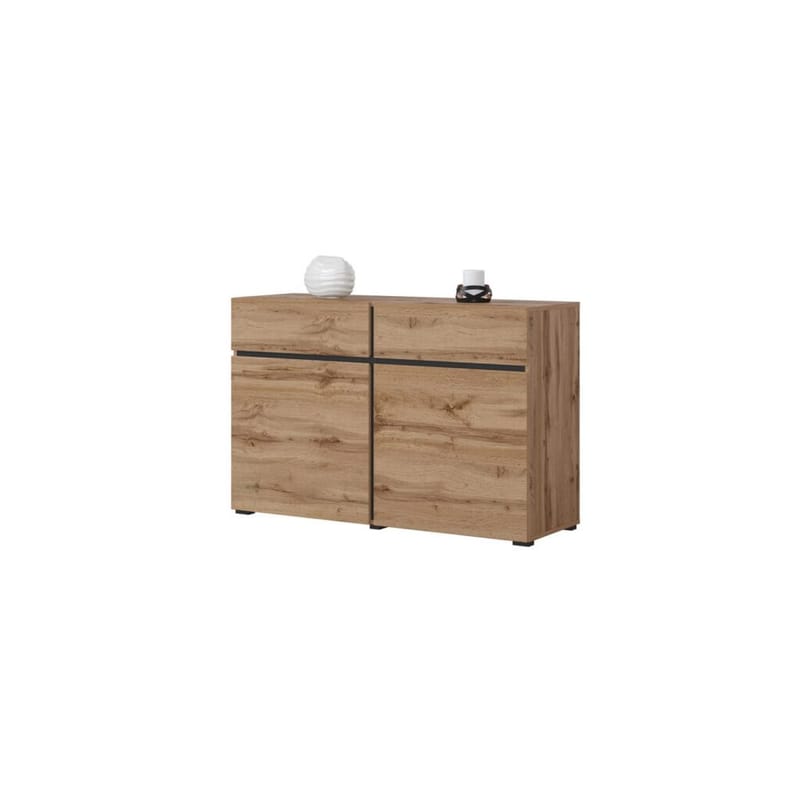 Skänk Cross 2 dörrar med 2 lådor - Wotan Ek - Svart - Förvaring - Förvaringsmöbler - Sideboard & skänk