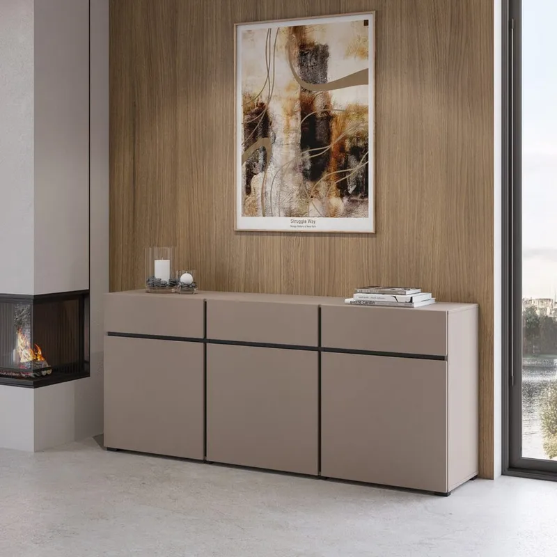 Skänk Cross 3 dörrar med 3 lådor - Congo - Svart - Förvaring - Förvaringsmöbler - Sideboard & skänk