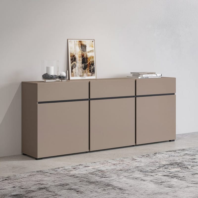 Skänk Cross 3 dörrar med 3 lådor - Congo - Svart - Förvaring - Förvaringsmöbler - Sideboard & skänk