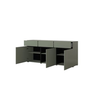 Skänk Cross 3 dörrar med 3 lådor - Grön - Svart - Förvaring - Förvaringsmöbler - Sideboard & skänk