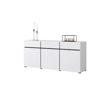 Skänk Cross 3 dörrar med 3 lådor - Vit - Svart - Förvaring - Förvaringsmöbler - Sideboard & skänk