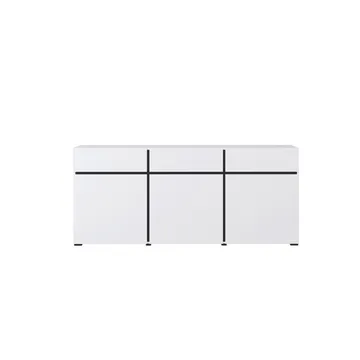 Skänk Cross 3 dörrar med 3 lådor - Vit - Svart - Förvaring - Förvaringsmöbler - Sideboard & skänk