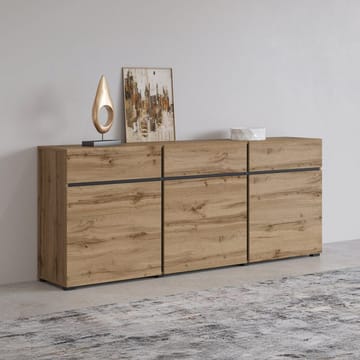 Skänk Cross 3 dörrar med 3 lådor - Wotan Ek - Svart - Förvaring - Förvaringsmöbler - Sideboard & skänk