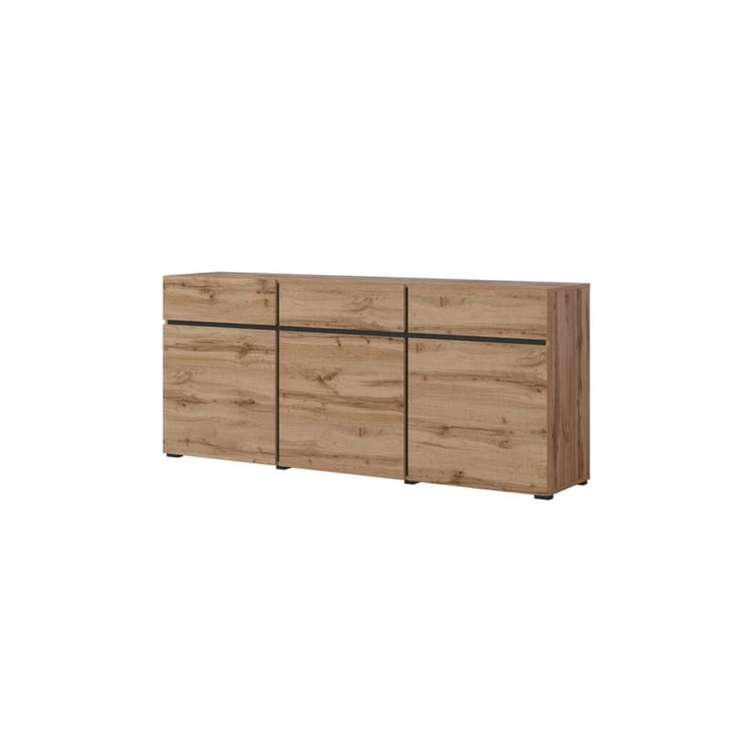 Skänk Cross 3 dörrar med 3 lådor - Wotan Ek - Svart - Förvaring - Förvaringsmöbler - Sideboard & skänk
