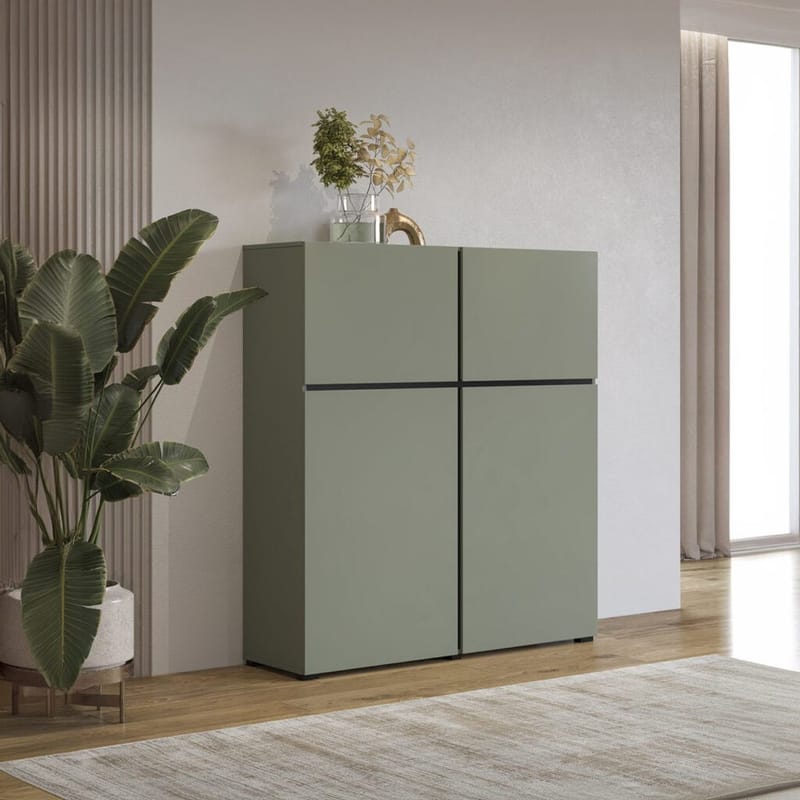 Skänk Cross 4 dörrar - Grön - Svart - Förvaring - Förvaringsmöbler - Sideboard & skänk