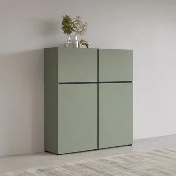 Skänk Cross 4 dörrar - Grön - Svart - Förvaring - Förvaringsmöbler - Sideboard & skänk