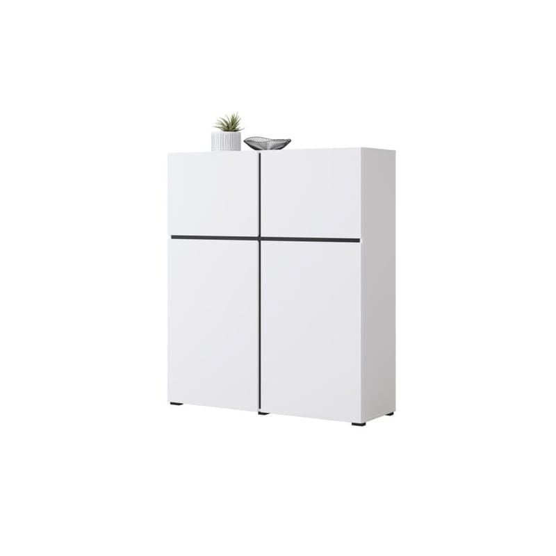 Skänk Cross 4 dörrar - Vit - Svart - Förvaring - Förvaringsmöbler - Sideboard & skänk