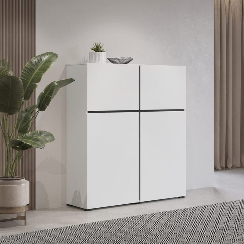 Skänk Cross 4 dörrar - Vit - Svart - Förvaring - Förvaringsmöbler - Sideboard & skänk