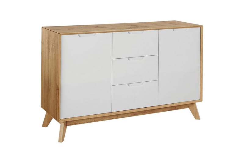 Skänk Ezra 120x40x75 cm, Wotan-ek/Vit - 120x40x75 cm, Wotan-ek/Vit - Förvaring - Förvaringsmöbler - Sideboard & skänk