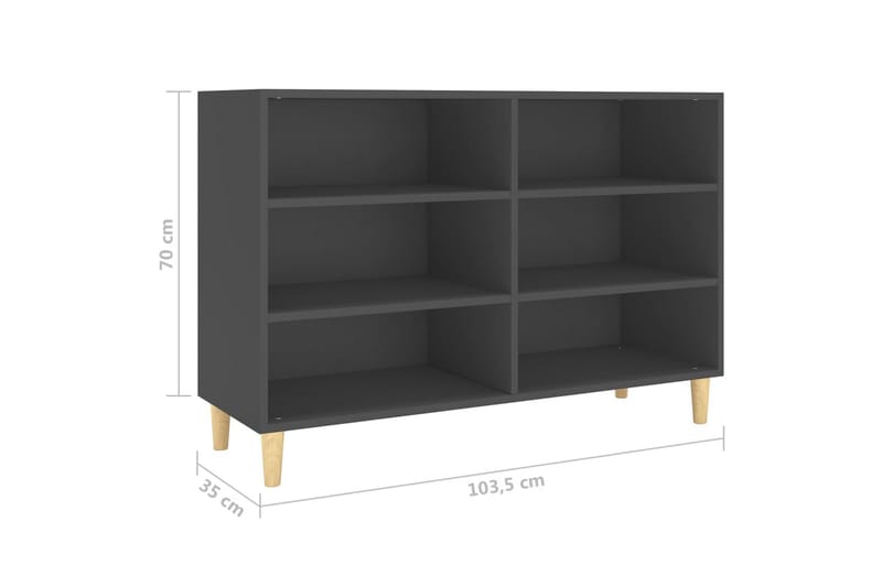 Skänk grå 103,5x35x70 cm spånskiva - Grå - Förvaring - Förvaringsmöbler - Sideboard & skänk