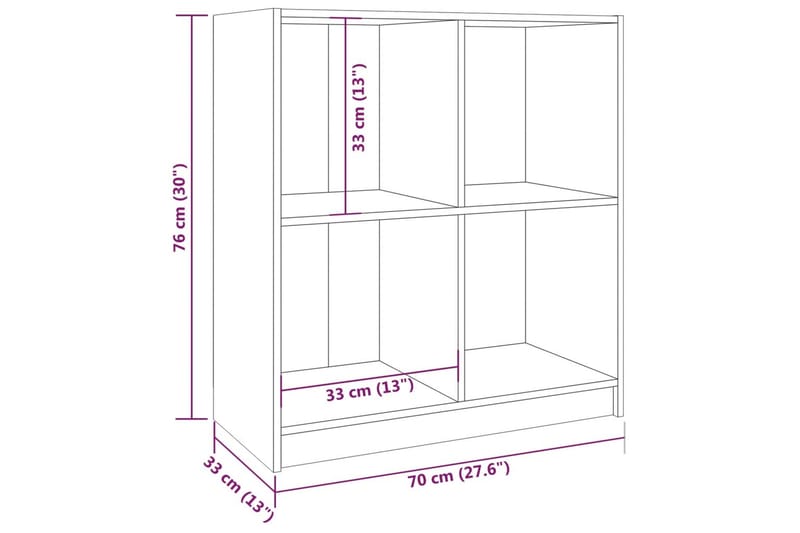 Skänk grå 70x33x76 cm massivt furuträ - Grå - Sideboard & skänk