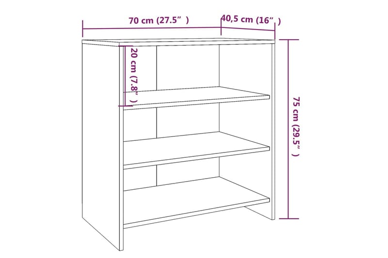 Skänk grå sonoma-ek 70x40,5x75 cm spånskiva - Grå ek - Förvaring - Förvaringsmöbler - Sideboard & skänk