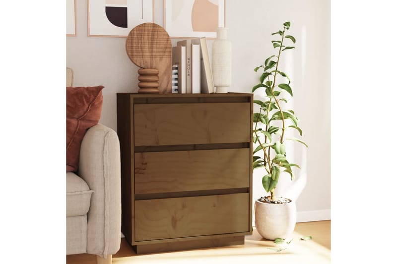 Skänk honungsbrun 60x34x75 cm massiv furu - Brun - Förvaring - Förvaringsmöbler - Sideboard & skänk