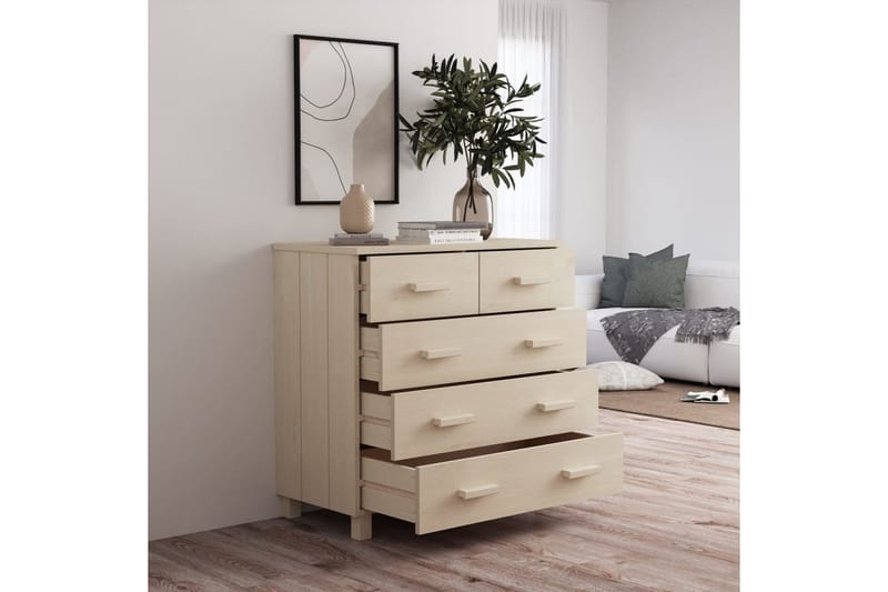 Skänk honungsbrun 79x40x80 cm massiv furu - Honung - Sideboard & skänk