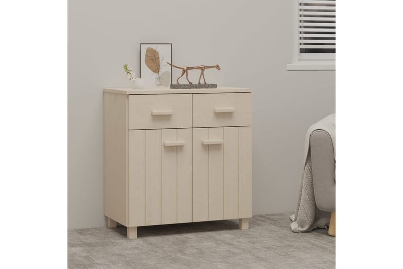 Skänk honungsbrun 79x40x80 cm massiv furu - Honung - Förvaring - Förvaringsmöbler - Sideboard & skänk