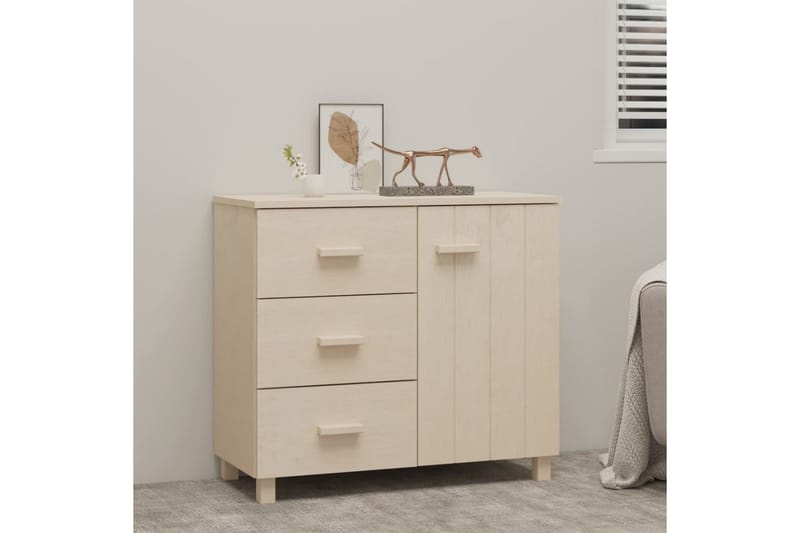 Skänk honungsbrun 90x40x80 cm massiv furu - Honung - Förvaring - Förvaringsmöbler - Sideboard & skänk