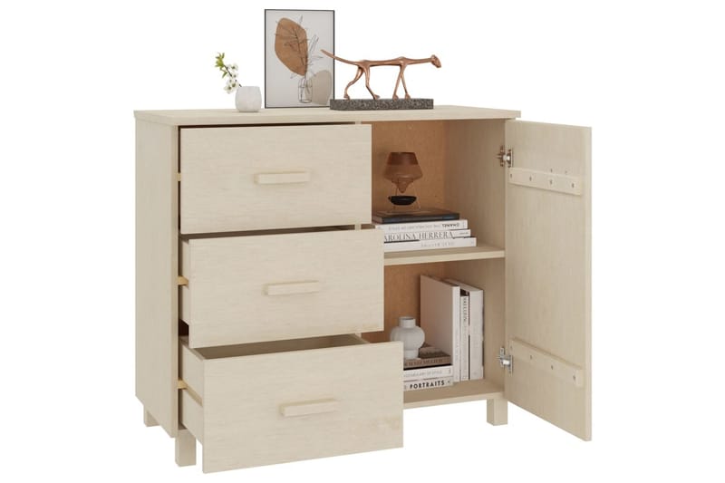Skänk honungsbrun 90x40x80 cm massiv furu - Honung - Förvaring - Förvaringsmöbler - Sideboard & skänk