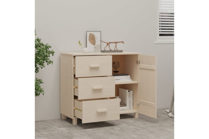 Skänk honungsbrun 90x40x80 cm massiv furu - Honung - Förvaring - Förvaringsmöbler - Sideboard & skänk