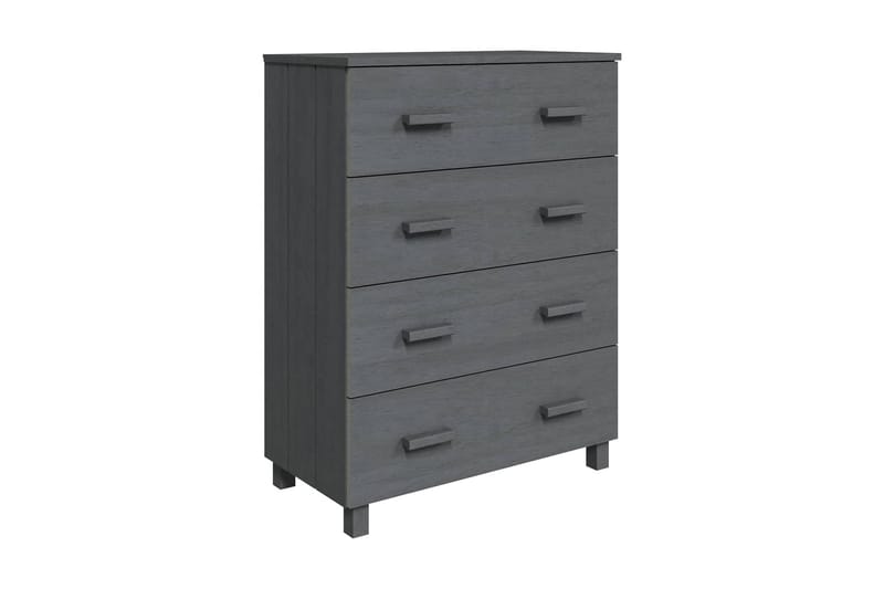 Skänk mörkgrå 79x40x103,5 cm massiv furu - Mörkgrå - Förvaring - Förvaringsmöbler - Sideboard & skänk