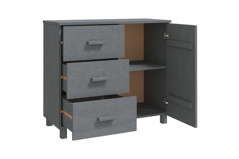Skänk mörkgrå 90x40x80 cm massiv furu - Mörkgrå - Förvaring - Förvaringsmöbler - Sideboard & skänk